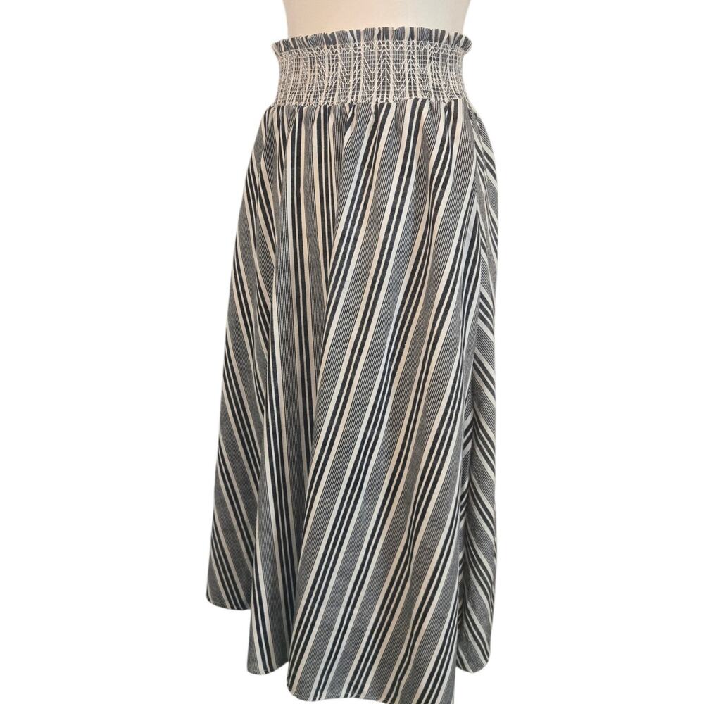 Flint & Moss Boho Maxi Skirt Womens XL Black Striped Long Flowing Gypsy Festival - Picture 4 of 8
